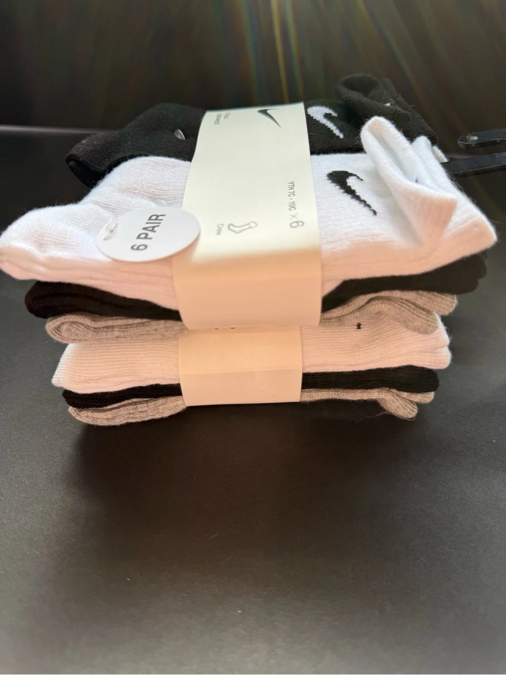 New Nike Toddler Little Kid Crew Socks 2 packs Size: 7c - 10c